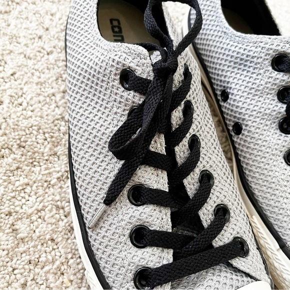 Converse Ox Sneaker Grey Amp Cloth Low Top Textile Weave Sz M 8 / W 10 Silver - Picture 3 of 13